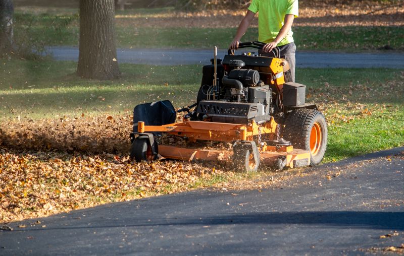 Fall Lawn Equipment in Use